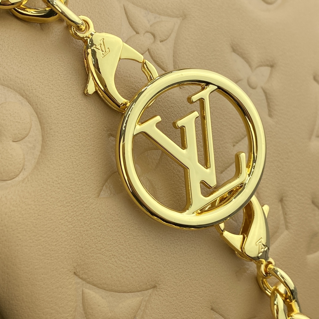 Louis Vuitton POCHETTE COUSSIN Handbag Monogram Embossed M80999 Gold